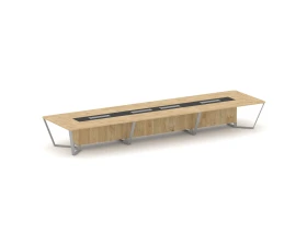 Стол переговорный прямоугольный ЛДСП/краш. металл/МДФ 6000x1600x750 Стил Мит / Steel Meet images