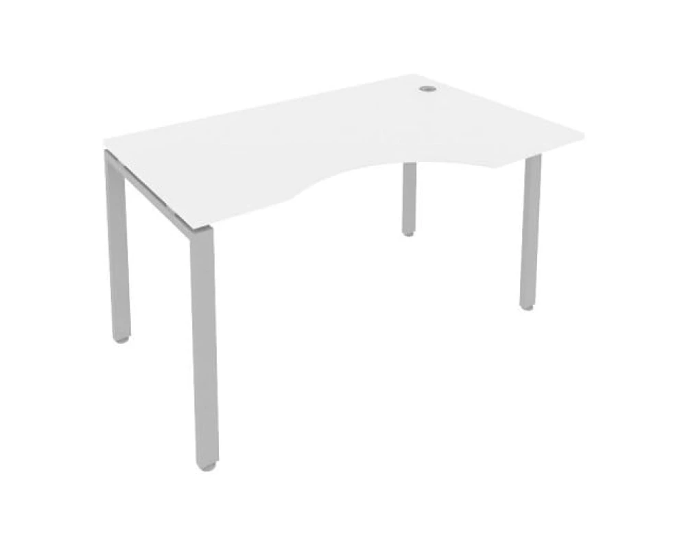 Стол криволинейный правый на П-образном м/к 140x90x75 Метал Систем / Metal System