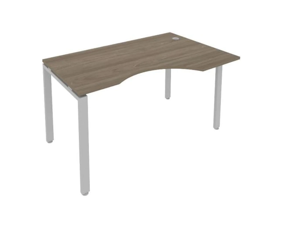 Стол криволинейный правый на П-образном м/к 140x90x75 Метал Систем / Metal System