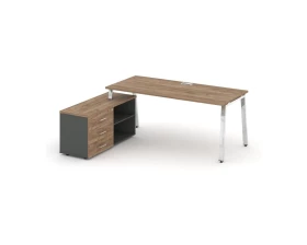 Стол письменный с греденцией левой на А-образном каркасе 1580x700x750 Style Project Direct Lux images