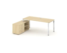 Стол письменный с греденцией левой на П-образном каркасе 1380x700x750 Style Project Direct Lux images