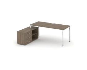 Стол письменный с греденцией левой на П-образном каркасе 1380x800x750 Style Project Direct Lux images