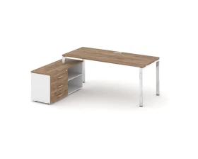 Стол письменный с греденцией левой на П-образном каркасе 1380x800x750 Style Project Direct Lux images