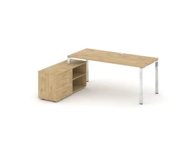 Стол письменный с греденцией левой на П-образном каркасе 1380x800x750 Style Project Direct Lux images