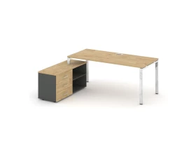 Стол письменный с греденцией левой на П-образном каркасе 1580x700x750 Style Project Direct Lux images