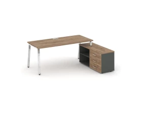 Стол письменный с греденцией правой на А-образном каркасе 1380x700x750 Style Project Direct Lux images