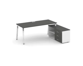 Стол письменный с греденцией правой на А-образном каркасе 1380x700x750 Style Project Direct Lux images