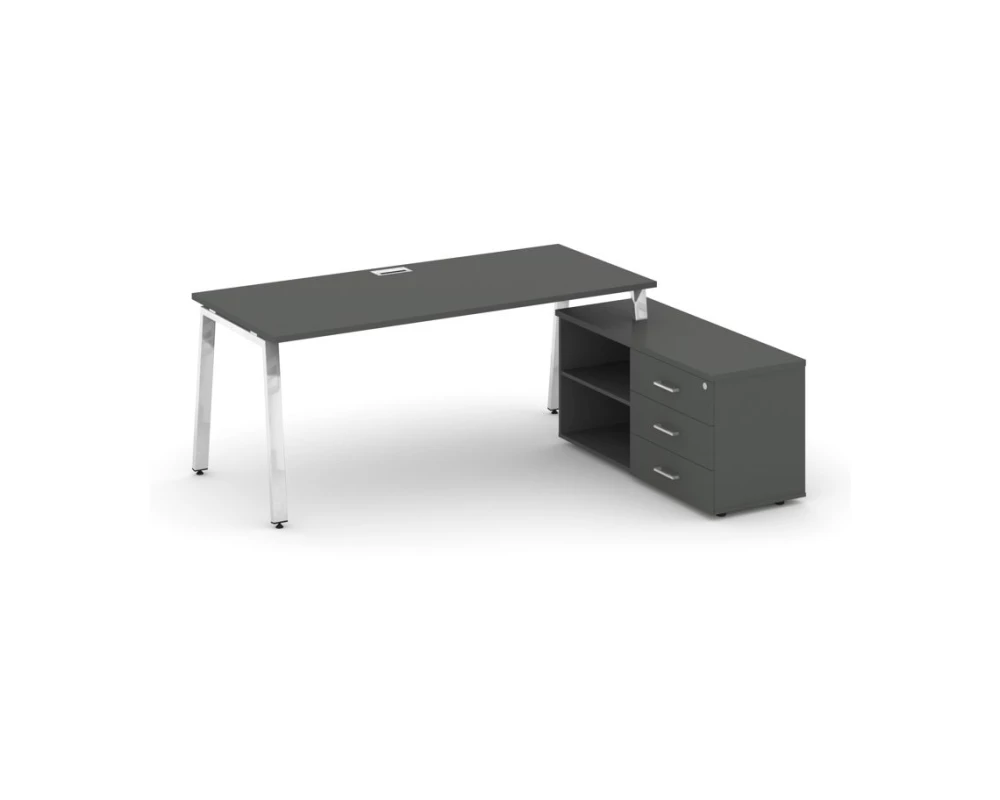 Стол письменный с греденцией правой на А-образном каркасе 1380x800x750 Style Project Direct Lux