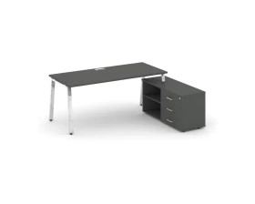 Стол письменный с греденцией правой на А-образном каркасе 1380x800x750 Style Project Direct Lux images