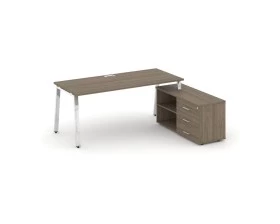 Стол письменный с греденцией правой на А-образном каркасе 1580x800x750 Style Project Direct Lux images