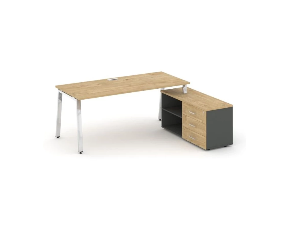 Стол письменный с греденцией правой на А-образном каркасе 1780x700x750 Style Project Direct Lux