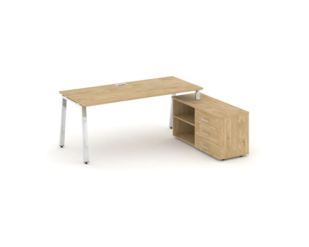 Стол письменный с греденцией правой на А-образном каркасе 1780x700x750 Style Project Direct Lux