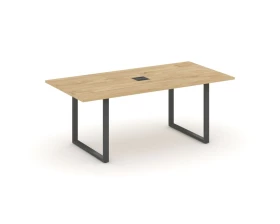 Стол переговорный на О-образном каркасе с лючком 1980x980x750 Style Project Direct images