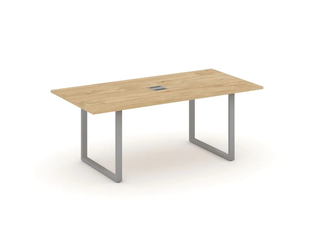 Стол переговорный на О-образном каркасе с лючком 1980x980x750 Style Project Direct