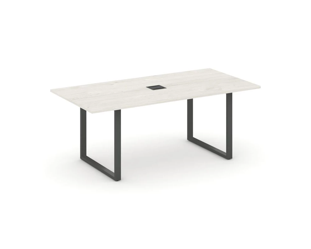 Стол переговорный на О-образном каркасе с лючком 1980x980x750 Style Project Direct