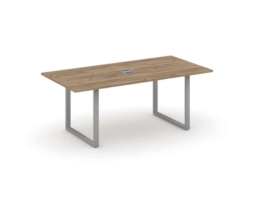 Стол переговорный на О-образном каркасе с лючком 1980x980x750 Style Project Direct