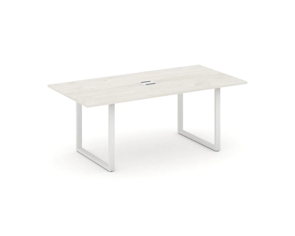 Стол переговорный на О-образном каркасе с лючком 1980x980x750 Style Project Direct