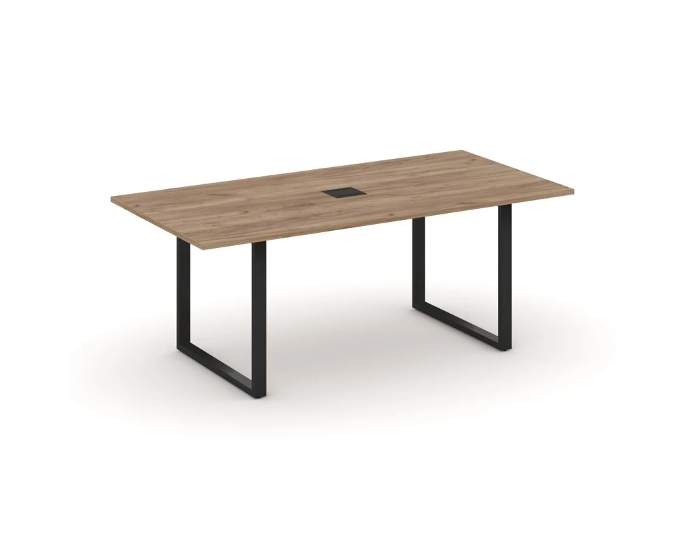 Стол переговорный на О-образном каркасе с лючком 1980x980x750 Style Project Direct