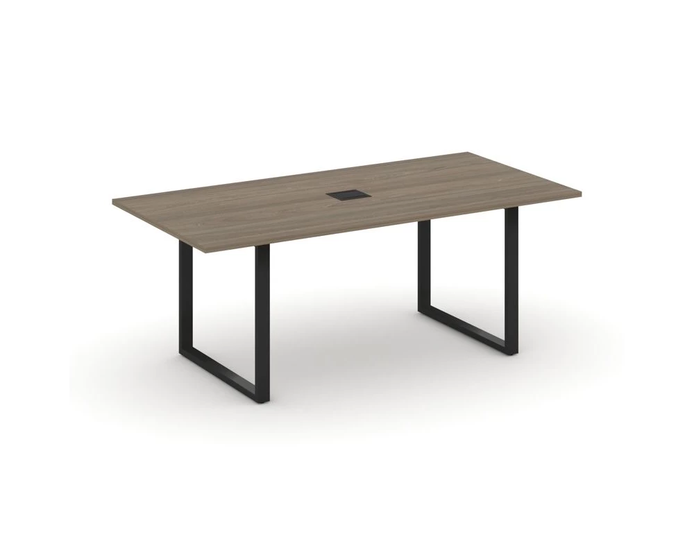 Стол переговорный на О-образном каркасе с лючком 1980x980x750 Style Project Direct