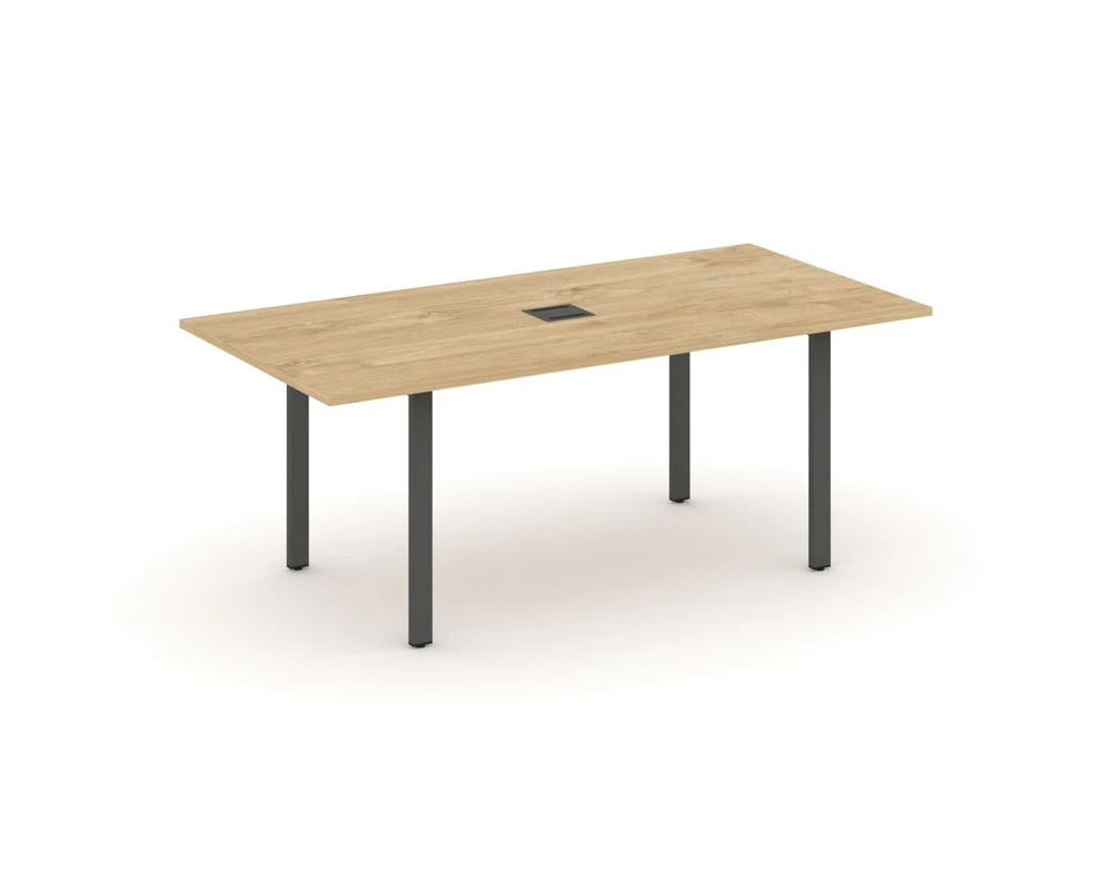 Стол переговорный на П-образном каркасе с лючком 1980x980x750 Style Project Direct