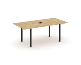 Стол переговорный на П-образном каркасе с лючком 1980x980x750 Style Project Direct images