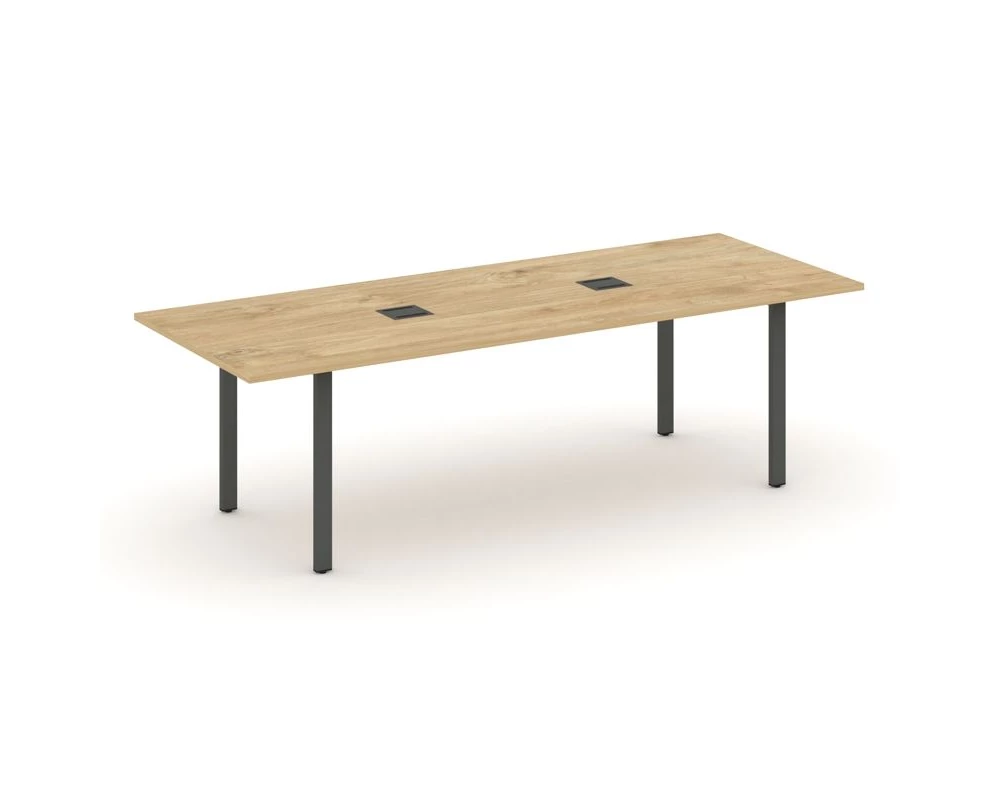 Стол переговорный на П-образном каркасе с лючком 2580x980x750 Style Project Direct