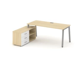 Стол письменный с греденцией левой на А-образном каркасе 1580x1480x750 Style Project Direct images