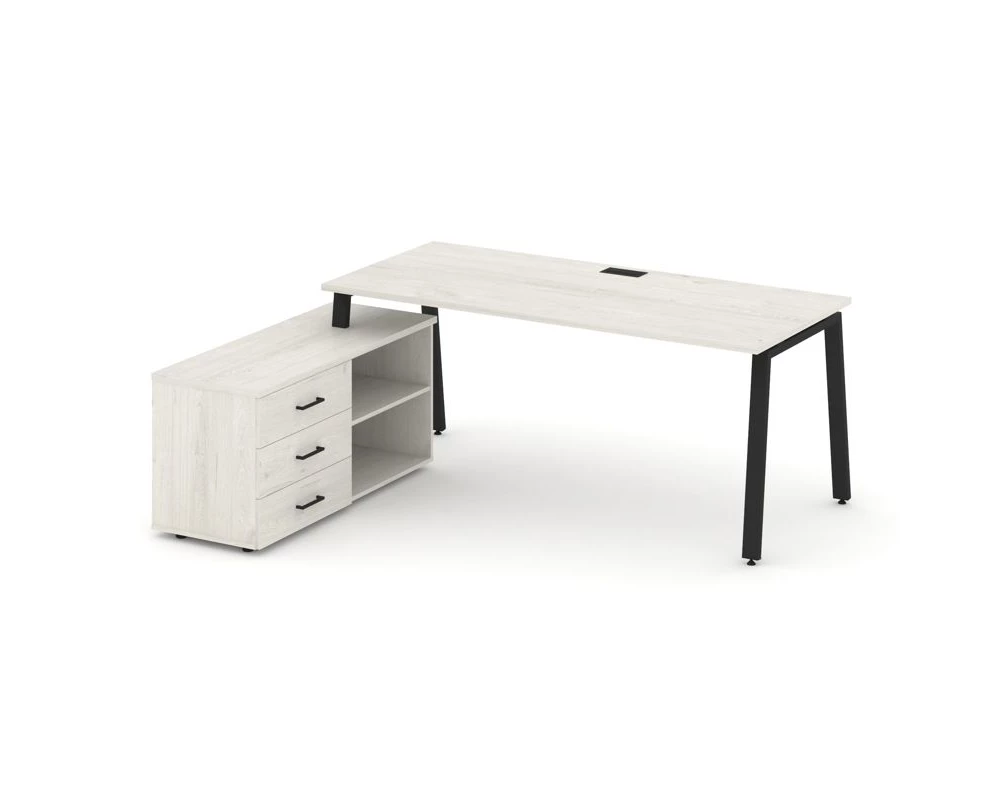 Стол письменный с греденцией левой на А-образном каркасе 1580x1480x750 Style Project Direct