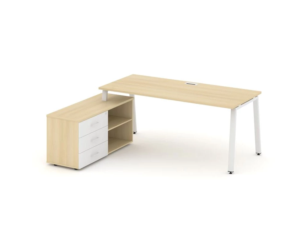 Стол письменный с греденцией левой на А-образном каркасе 1780x1480x750 Style Project Direct