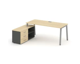 Стол письменный с греденцией левой на А-образном каркасе 1780x1480x750 Style Project Direct images