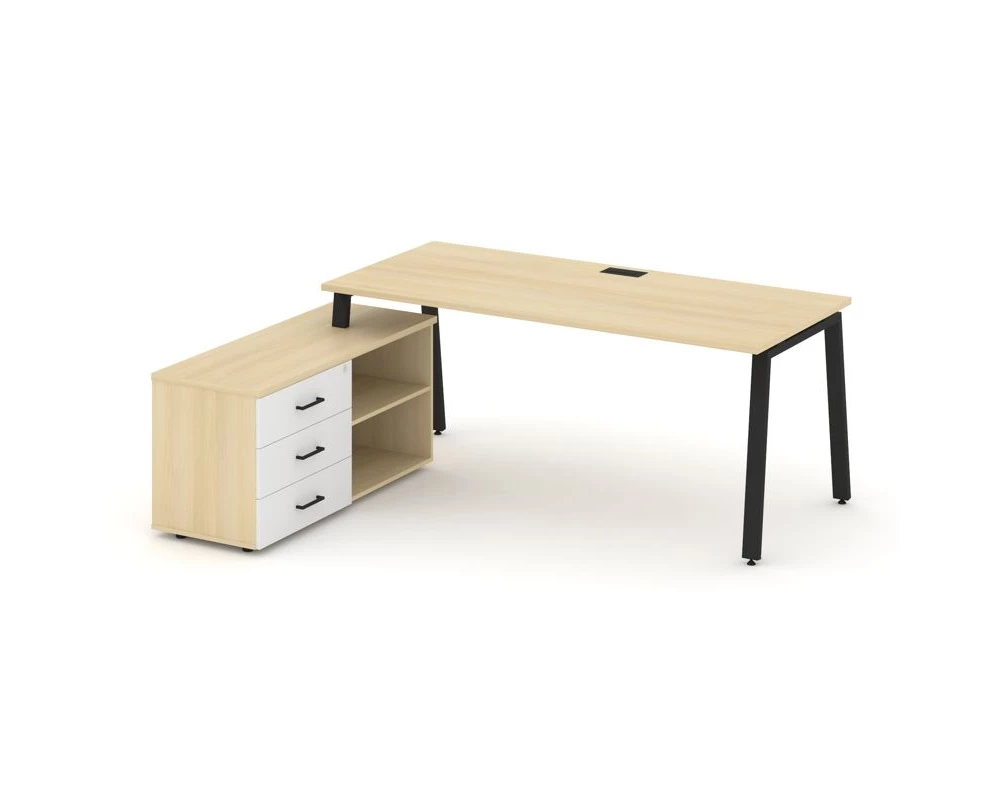 Стол письменный с греденцией левой на А-образном каркасе 1780x1480x750 Style Project Direct