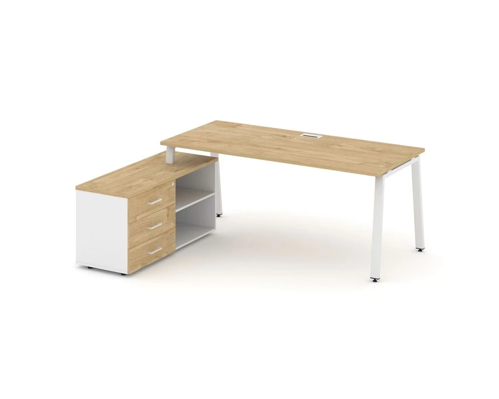 Стол письменный с греденцией левой на А-образном каркасе 1780x1580x750 Style Project Direct