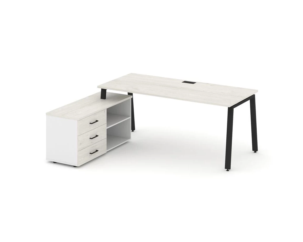 Стол письменный с греденцией левой на А-образном каркасе 1980x1580x750 Style Project Direct