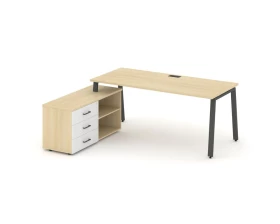 Стол письменный с греденцией левой на А-образном каркасе 2180x1480x750 Style Project Direct images