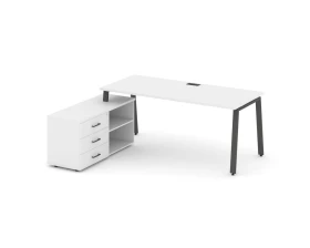 Стол письменный с греденцией левой на А-образном каркасе 2180x1480x750 Style Project Direct images