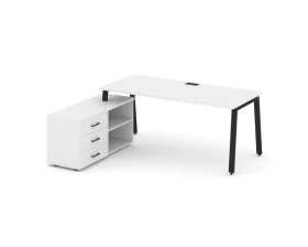 Стол письменный с греденцией левой на А-образном каркасе 2180x1480x750 Style Project Direct images