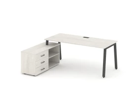 Стол письменный с греденцией левой на А-образном каркасе 2180x1480x750 Style Project Direct images