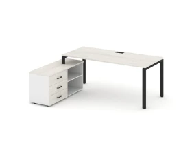 Стол письменный с греденцией левой на П-образном каркасе 1580x1480x750 Style Project Direct images