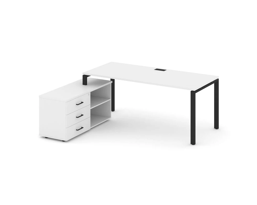 Стол письменный с греденцией левой на П-образном каркасе 1580x1480x750 Style Project Direct