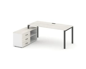 Стол письменный с греденцией левой на П-образном каркасе 1580x1480x750 Style Project Direct images