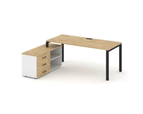 Стол письменный с греденцией левой на П-образном каркасе 1580x1580x750 Style Project Direct images