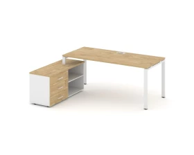 Стол письменный с греденцией левой на П-образном каркасе 1580x1580x750 Style Project Direct images