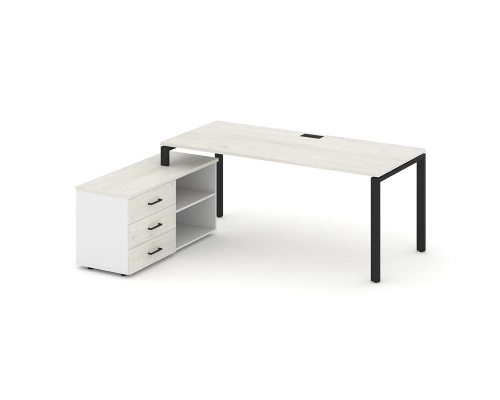 Стол письменный с греденцией левой на П-образном каркасе 1580x1580x750 Style Project Direct