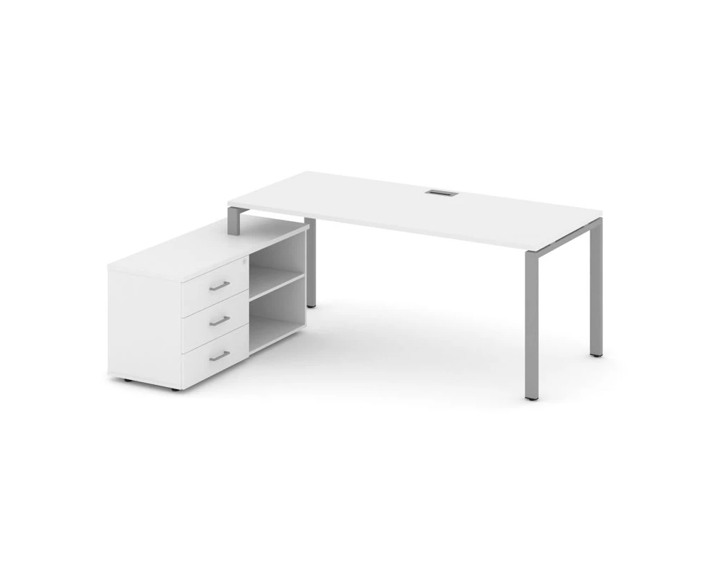 Стол письменный с греденцией левой на П-образном каркасе 1580x1580x750 Style Project Direct
