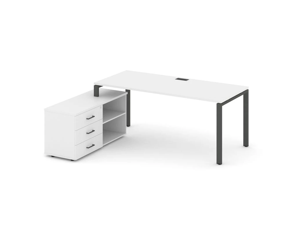 Стол письменный с греденцией левой на П-образном каркасе 1580x1580x750 Style Project Direct