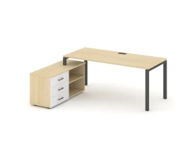 Стол письменный с греденцией левой на П-образном каркасе 1580x1580x750 Style Project Direct images