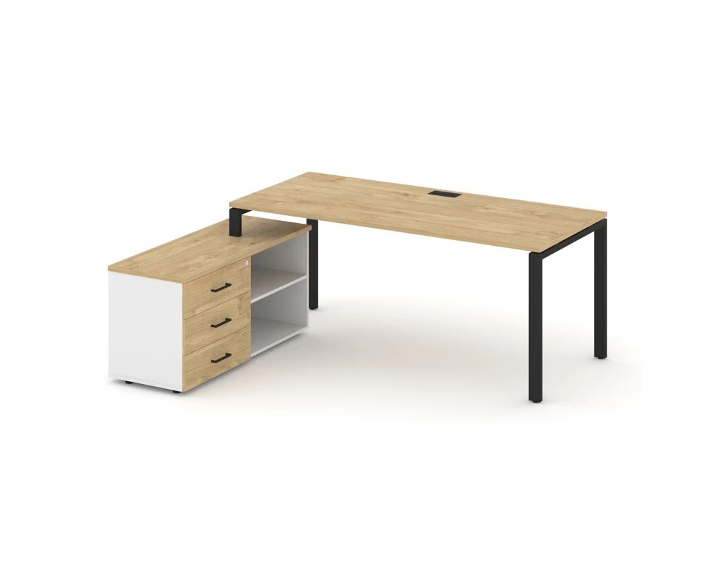 Стол письменный с греденцией левой на П-образном каркасе 1780x1480x750 Style Project Direct