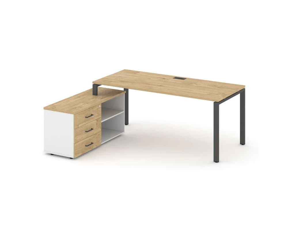 Стол письменный с греденцией левой на П-образном каркасе 1780x1580x750 Style Project Direct