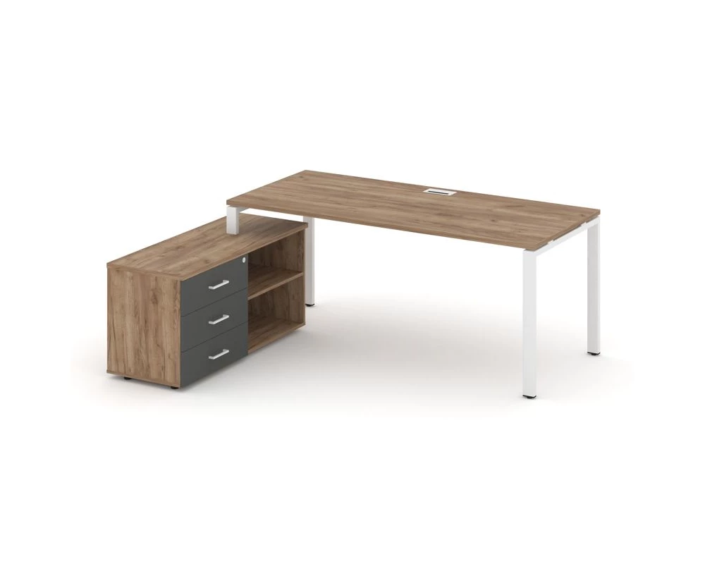 Стол письменный с греденцией левой на П-образном каркасе 1780x1580x750 Style Project Direct