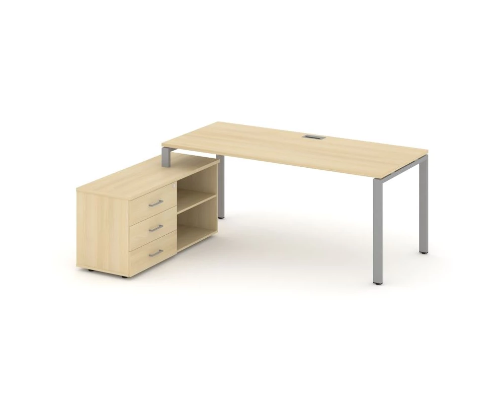 Стол письменный с греденцией левой на П-образном каркасе 1780x1580x750 Style Project Direct